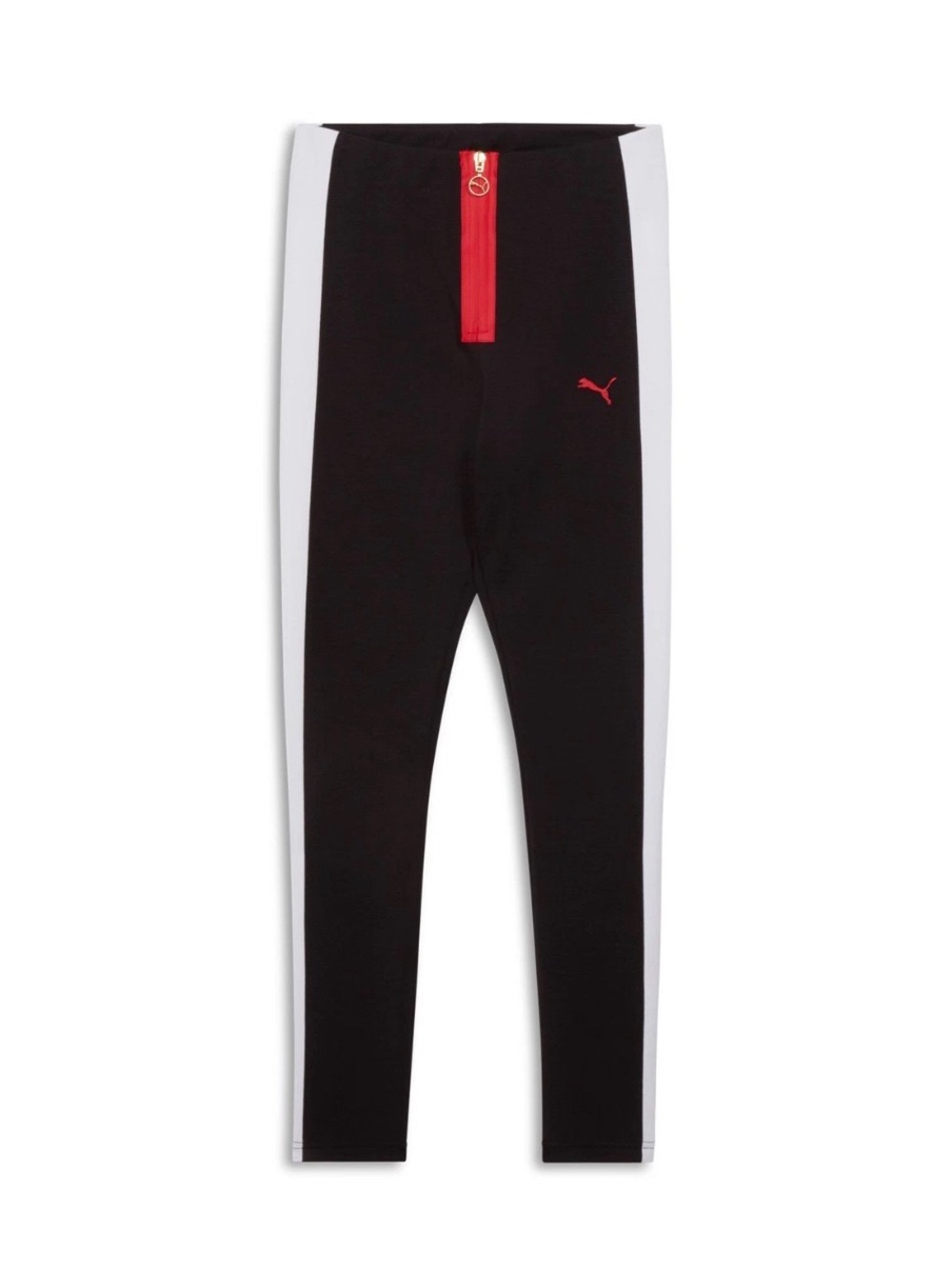 PUMA Zip Leggings T7 High Waist Black White Red Woman’s Small NWT